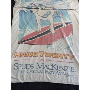 VTG 1988 Spuds MacKenzie Bud Light Surf Towel Beach Towel 34x57 USA
